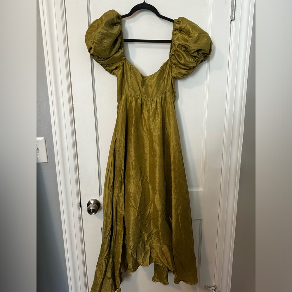 Azeeza puff sleeve Rory dress in olive